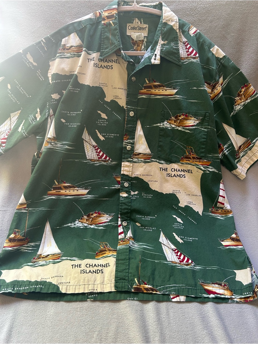 Cooke Street Honolulu XL Hawaiian Shirt Channel Islands Boats Made in Hawaii